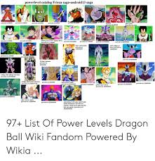 Below is a list of power levels of all notable characters in dragon ball z: Powerlevel Catalog Frieza Saga Android13 Saga Powerlevel42000 Powerlevel90000 Powerlevel40000 Powerlevel10000 Powerlevel43000 Powerlevel120000 Kaioker Ginyu Goku Powerlevel23000 Powerlevel180000 Hidden Power Burst Against Frieza Powerlevel 1700000