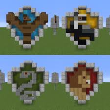 The Four Hogwarts Houses Minecraft Harry Potter Water Minecraft Projekte Minecraft Bauplane Minecraft Haus