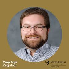 Meet Trey Frye (MA '13), registrar at Wake Forest Law! Trey earned his  bachelor of arts degree from @gardnerwebb and his master of arts degree  from @wfuniversity. Before joining the Wake Forest