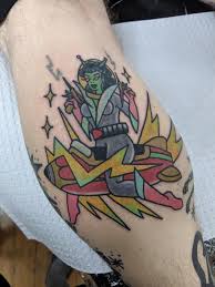 Maybe you would like to learn more about one of these? Fresh Alien Pin Up For My Absurd Space Leg By The Awesome Josh Leahy At Sacred Skin Tattoo Brisbane Qld Tattoos