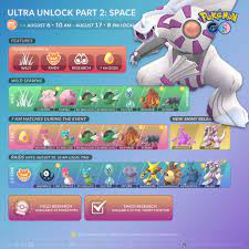 Space event megathread · bonuses · eggs · boosted spawns · field research · raid bosses · timed research. Pokemon Go Ultra Unlock Part 2 Space