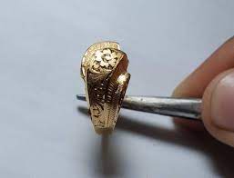 Women Wedding Ring 21k Gold Engagement Ring For Ladies Etsy Gold Rings Jewelry Handmade Wedding Band Women Rings