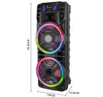 2800W Dual 12" Bluetooth Speaker Karaoke Portable Heavy Bass Sound System  w/Mic