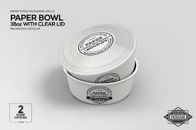 Download Paper Bowl With Clear Lids Mockup Paper Bowls Packaging Mockup Food Box Packaging