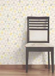 Grab Attention With This Fresh Geometric Print Wallpaper And Bring Spring Into Your Home For More In Kitchen Wallpaper Bedroom Wall Colors Living Room Designs