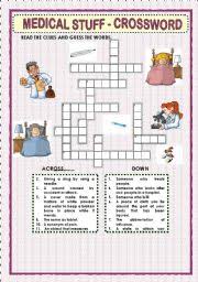 You can play it any day of the week! Medical Stuff Crossword Esl Worksheet By Macomabi