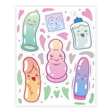 تولید مثل انسان بهداشت باروری. Cute Sex Toy Sticker And Decal Sheets Lookhuman