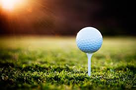 Game of hitting a small hard ball with specially made clubs over an outdoor course sometimes called a links. Wallpaper Golf Sport Ball Grass Closeup