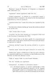 The regulations in table 'a' in the fourth schedule to the companies act, 1965 shall not apply to the company except in so far as the same are repeated or contained in these articles. Malaysian Companies Act 1965 Up To 2006