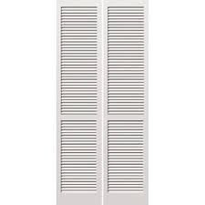 For The Closet And The Laundry Room Door Reliabilt 30 In X 79 In Louvered Solid Wood Interior Bifold Interior Wood Shutters Doors Interior Wood Doors Interior
