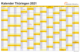 Ferien 2021 thüringen im kalender ferien 2021 thüringen in übersicht ferienkalender 2021 thüringen als pdf oder excel Feiertage 2021 Thuringen Kalender