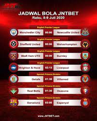 Prediksi Jadwal Pertandingan Rabu 8 9 Juli 2020 English Premier League 00 00 Wib Manchester City Vs New English Premier League Premier League Manchester City
