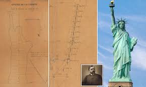 Leaks from rain and corrosion from the elements had damaged the original torch above the handle beyond repair. Original Hand Drawn Plans Of The Statue Of Liberty Show Last Minute Design Changes Daily Mail Online