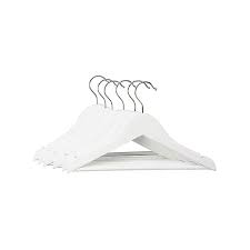 Clothes hanger, a device in the shape of human shoulders or legs used to hang clothes on. Pack Of 6 White Wooden Kids Hangers Dunelm