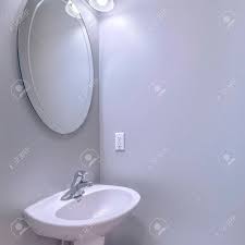 square bathroom interior with wall