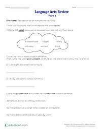 Easily download and print our language arts worksheets. Language Arts Review Part 1 Worksheet Education Com