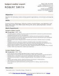 A pdf guarantees your resume will look the same on any screen or device. Subject Matter Expert Resume Samples Qwikresume