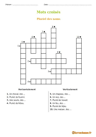 Profitez de grilles gratuites de mots fléchés à imprimer. Mots Croises Pluriel Des Noms Clic Ma Classe