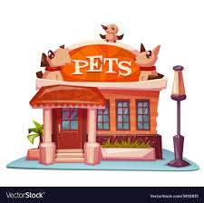 Pet Shop Building With Bright Banner Vector Illustration Download A Free Preview Or High Quality Adobe Illustrato Shop Illustration Pet Shop Cartoon Building