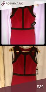 Guess Red Dress With Black Trim Red Dress With Black Trim And Cute Shoulder Cutouts The Dress Material Has Some Stretch To Black Trim Red Dress Guess Dress