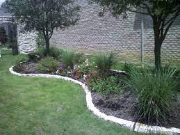Comely White Color Stones Border Landscaping And Combine With Green Grass Also White Bricks F Landscape Edging Landscaping With Rocks Concrete Landscape Edging