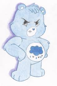 Add a small circle for a nose, then. Blue Care Bear Drawing