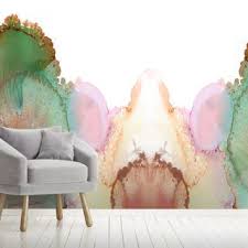 Cheap wallpapers, buy quality home improvement directly from china suppliers:custom wall paper mural hand painted chinese style flowers birds living room bedroom interior decoration wall painting wallpaper enjoy ✓free. Green Grey Light Pink Bloom By Katy Smeets Wallsauce Uk Green And Grey Wall Mural Wallpaper Wall Murals