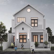 Jendela dan pintu besar berbahan kaca memungkinkan banyak cahaya matahari masuk dengan leluasa ke dalam rumah. Rumah Minimalis Tampak Depan Desain Bangunan
