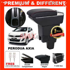 Read car reviews and compare prices and features at carlist.my Perodua Axia Armrest Tempat Merehat Lengan Adjustable 7 Usb Charging Port With Cup Holder Multi Layer Arm Rest Shopee Malaysia