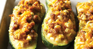 Add the zucchini boats and fill each one with the mixture. Sausage Stuffed Zucchini Boats Our State
