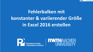 Fehlerbalken Mit Konstanter Variierender Grosse In Excel 2016 Erstellen Youtube