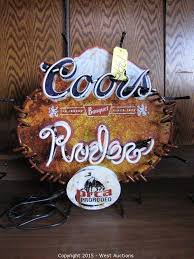 West Auctions Auction Complete Liquidation Of Contents From Bowling Alley And Family Event Center Item Prca Rodeo Themed Coors Light Neon Sign