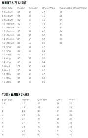 43 Meticulous Game Winner Waders Size Chart