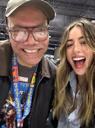 My selfie of me and actress Chloe Bennett at FanExpo Philadelphia