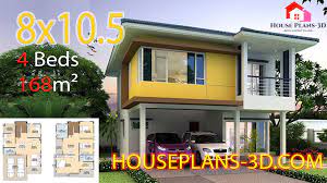 House Plans 3d 8x10 5 With 4 Bedroomsnumber Of Floors 2 Storey Housebedroom 4 Roomstoilet 3 Roo Bedroom House Plans Bungalow Style House Plans Model House Plan