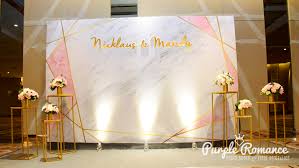 Rimba ilmu botanical gardens ligger 3.8 km fra stedet og tpc kuala lumpur ligger central market ligger ca. Marble Backdrop Wedding At Connexion Conference Event Centre Bangsar Purple Romance Event Malaysia