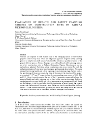 We did not find results for: Pdf Evaluation Of Health And Safety Planning Process On Construction Sites In Kaduna Metropolis Nigeria Richard Jimoh Academia Edu