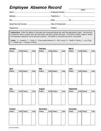 employee absence log fill online printable fillable