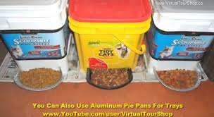 20 Clever Ideas For Recycling Kitty Litter Containers Pet Food Dispenser Diy Dog Food Diy Dog Stuff