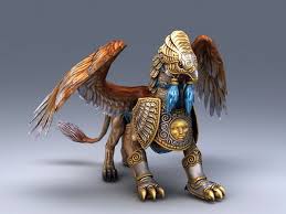 Armored Griffin Creature 3d Model Preview Creature 3d 3d Model Puppy Cartoon