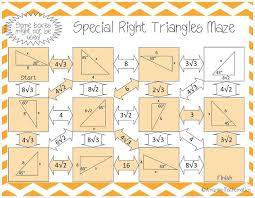 Special Right Triangles Maze Special Right Triangle Right Triangle Triangle Worksheet