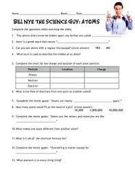 Bill Nye Atoms Matter Science Teaching Chemistry Chemistry Worksheets