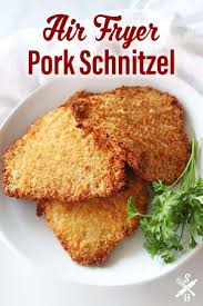 Pork schnitzel are thin, tenderized cuts of pork that are breaded and fried. Air Fryer Pork Schnitzel Simply Happenings