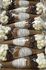 37 Non Traditional Wedding Favor Ideas You Ll Adore Hot Chocolate Wedding Favors Chocolate Wedding Favors Popcorn Favors