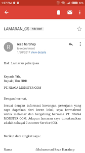 Contoh Surat Lamaran Kerja Pakai Hp Lewat Email Kosngosan
