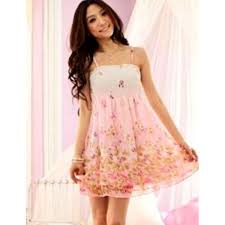 Pink Butterfly Printing Cute Cheap Chiffon Sundress Cute Cheap Outfits Cute Sundresses Dresses