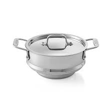All Clad Stainless Steel 3 Qt Steamer With Lid Reviews Crate And Barrel Induction Cookware Induction Cooktop Cookware