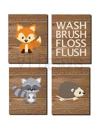 Woodland Bathroom Art Kids Bathroom Decor Forest Animals Etsy Kid Bathroom Decor Animal Bathroom Decor Bathroom Art