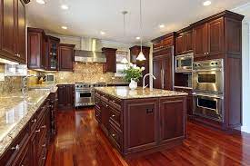 Cherry cabinets ice stone countertops and heath tile. 25 Cherry Wood Kitchens Cabinet Designs Ideas Designing Idea