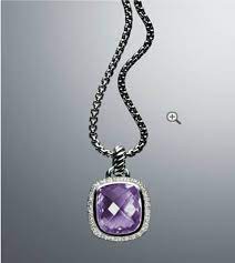David Yurman Noblesse Pendant With Amethyst And Diamonds On Chain Neiman Marcus Jewelry Womens Necklaces Necklace